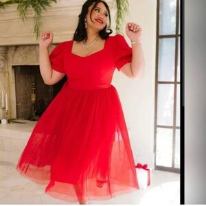 Ivy City Co Ballerina dress in Red